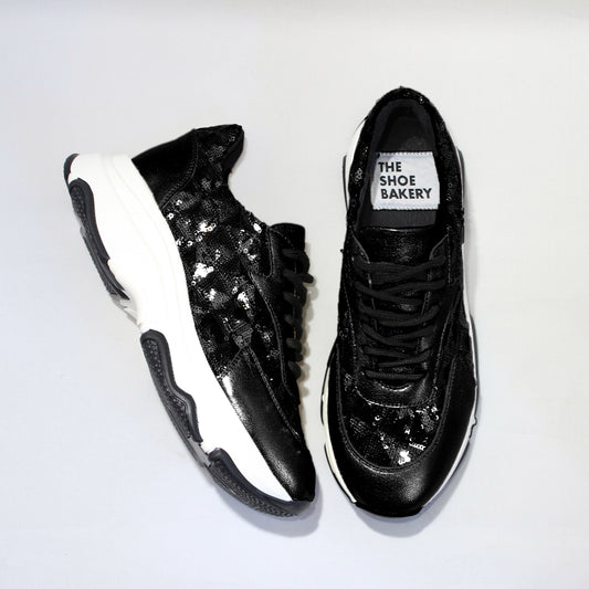 Svarta Glitter sneakers The Shoe Bakery