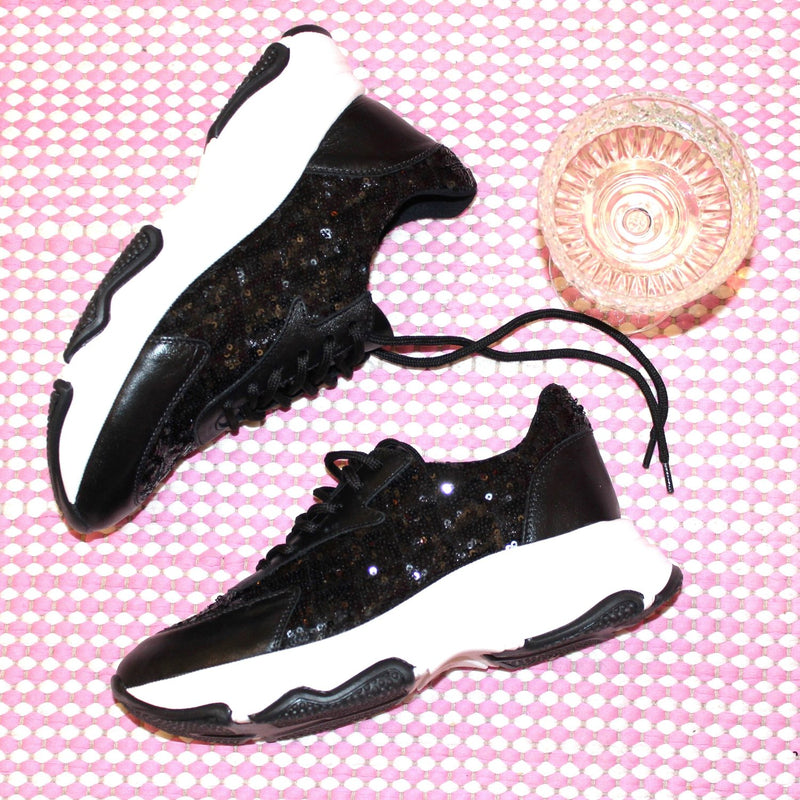 Poppy Sneaker - Black Glitter