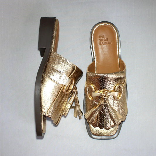 Ivy Lädersandal - Guld