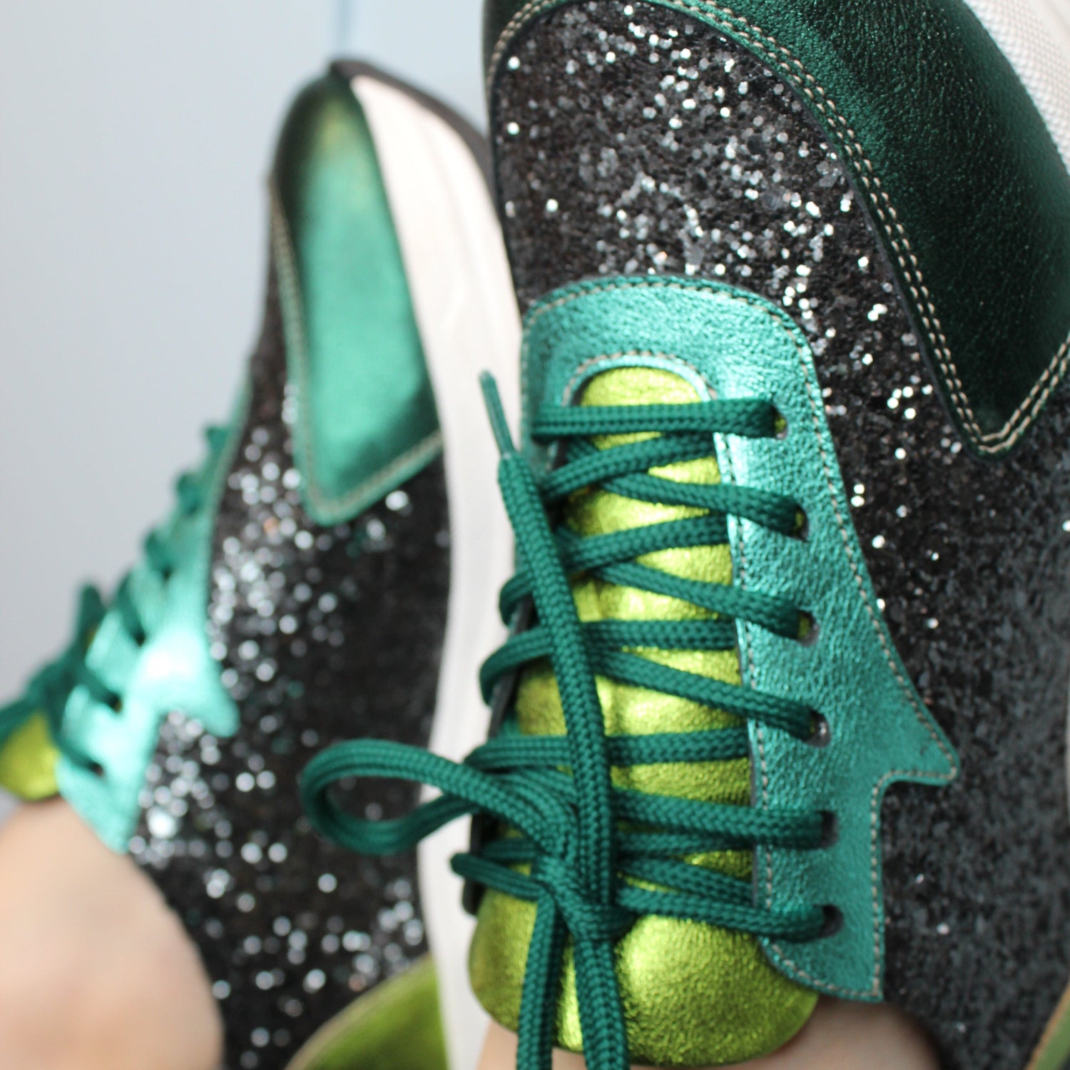 Poppy Sneaker - Multigrön Glitter