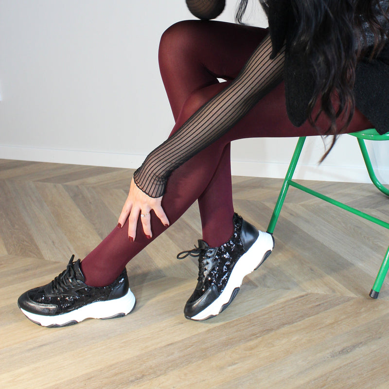 Poppy Sneaker - Black Glitter