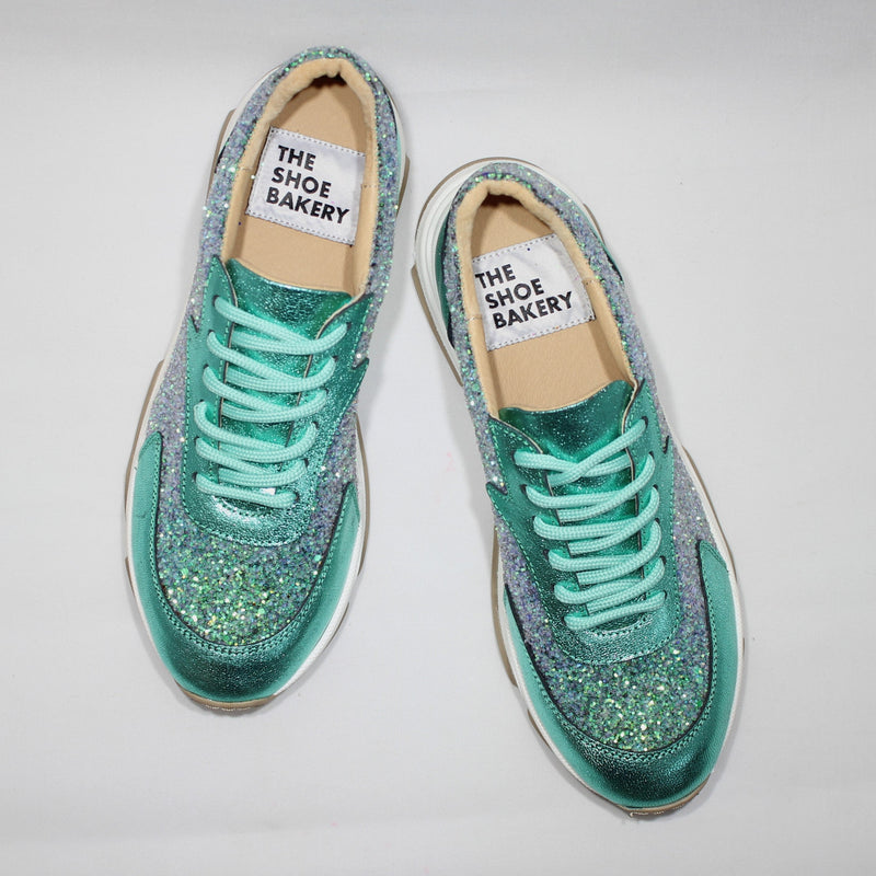 Poppy Sneaker - Turkos Glitter