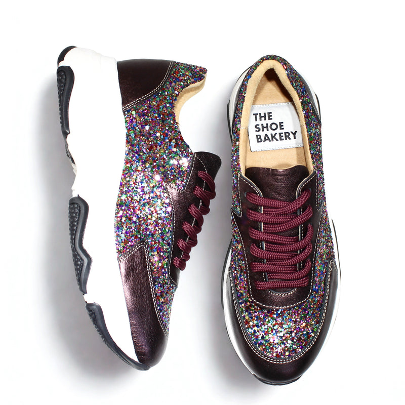 Poppy Sneaker - Espresso Glitter