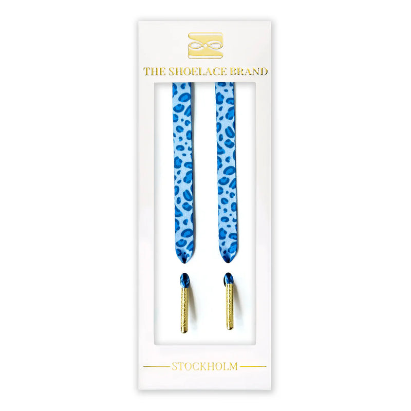 Skosnöre Leopard- Blå