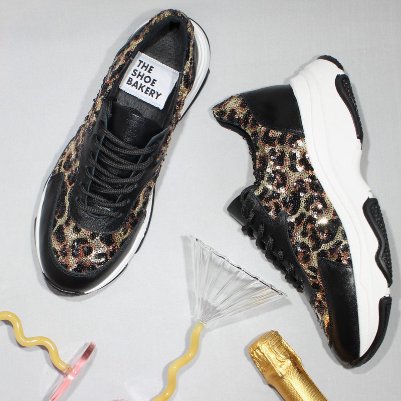 Poppy Sneaker - Leopard Glitter