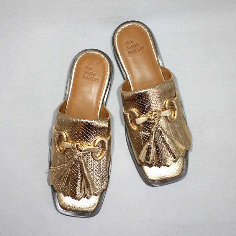 Ivy Lädersandal - Guld