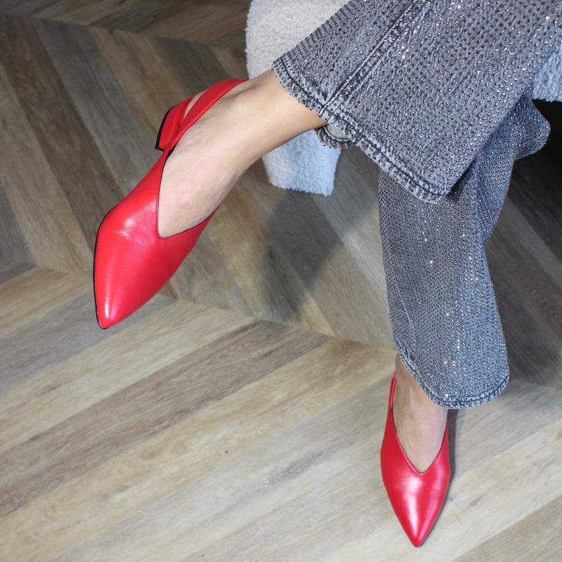 Twiggy Slingback- Röd