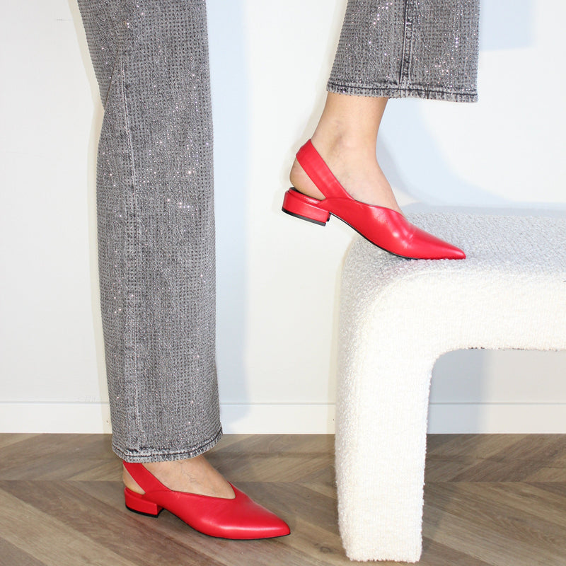 Twiggy Slingback- Röd