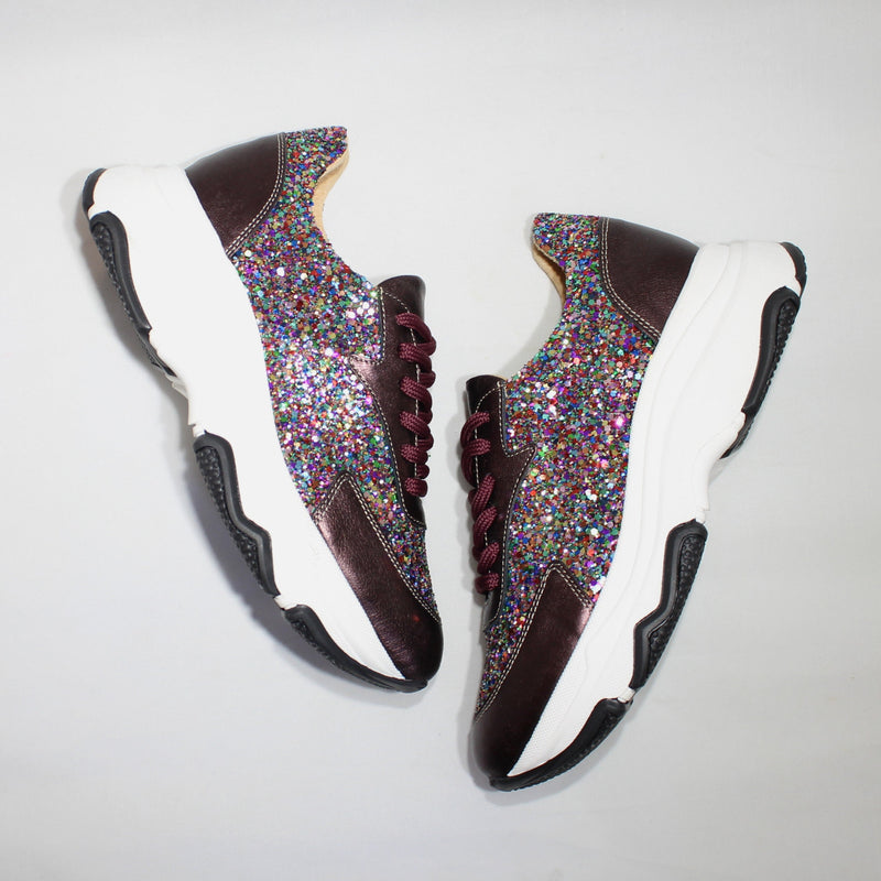 Poppy Sneaker - Espresso Glitter