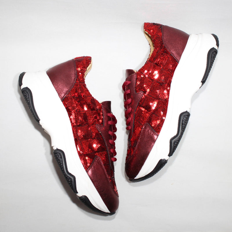 Poppy Sneaker - Röd Glitter