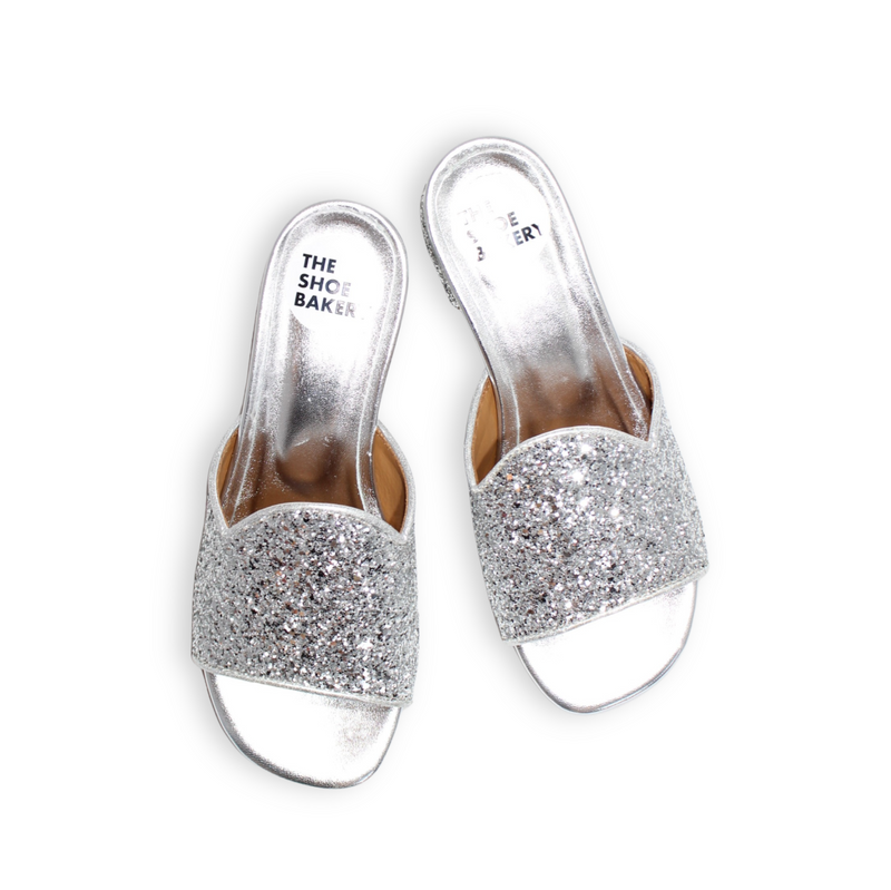 Iris Sandal- Silver Glitter