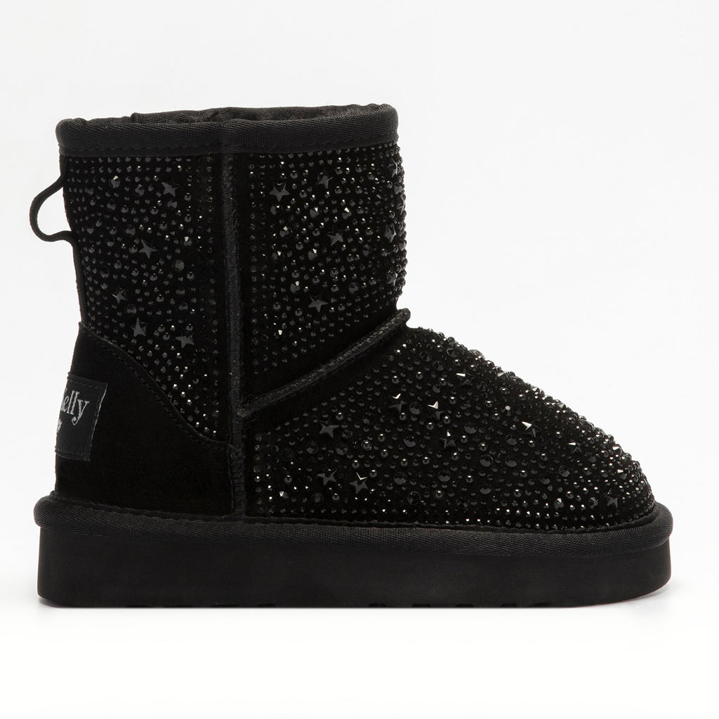 Svart Gliterstövel med strass. Svarta Uggs med glitter