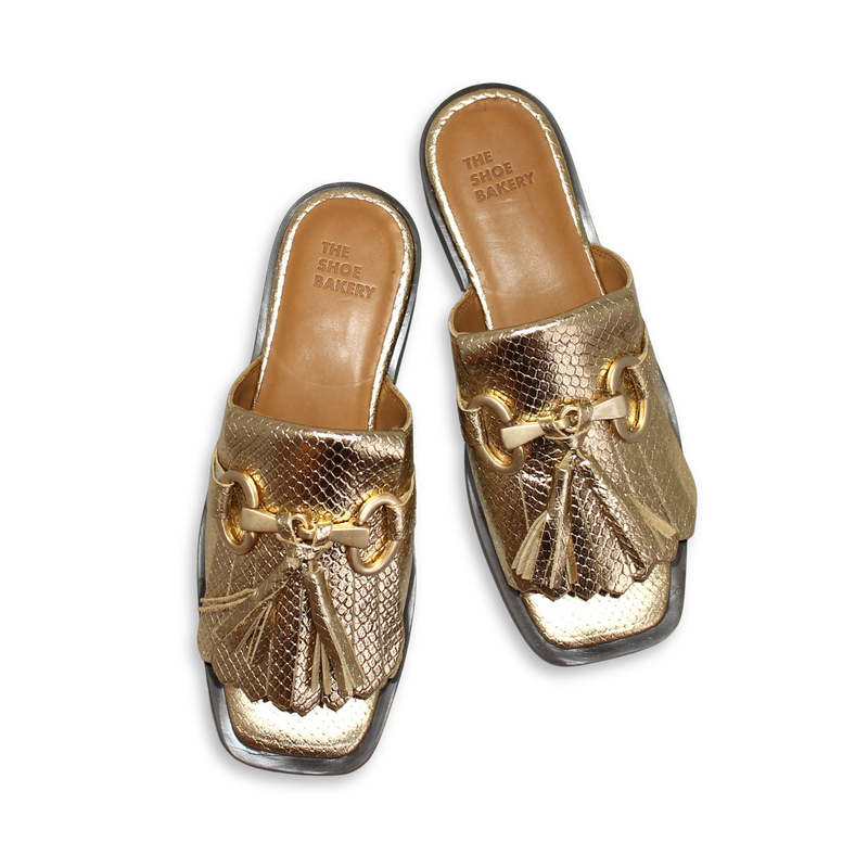 Ivy Lädersandal - Guld