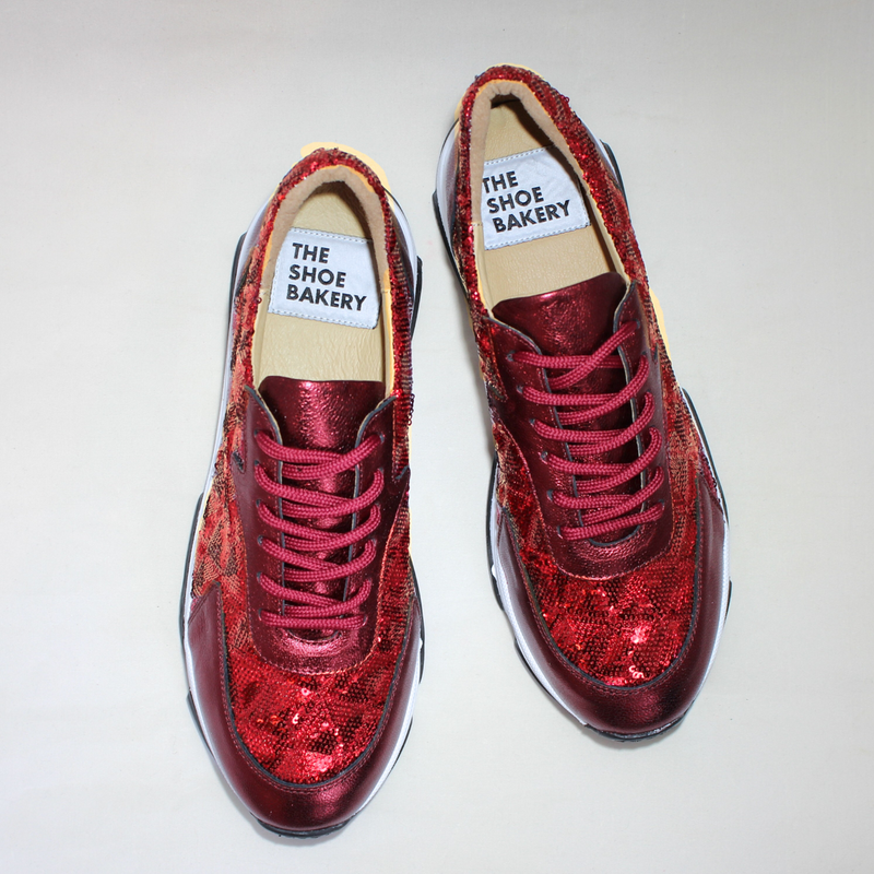 Poppy Sneaker - Röd Glitter
