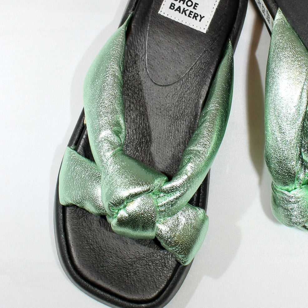 Grön sandal i läder, The Shoe Balery