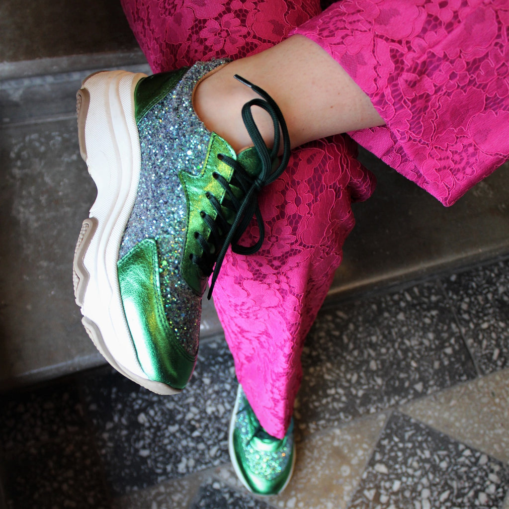 Poppy Sneaker - Grön Glitter