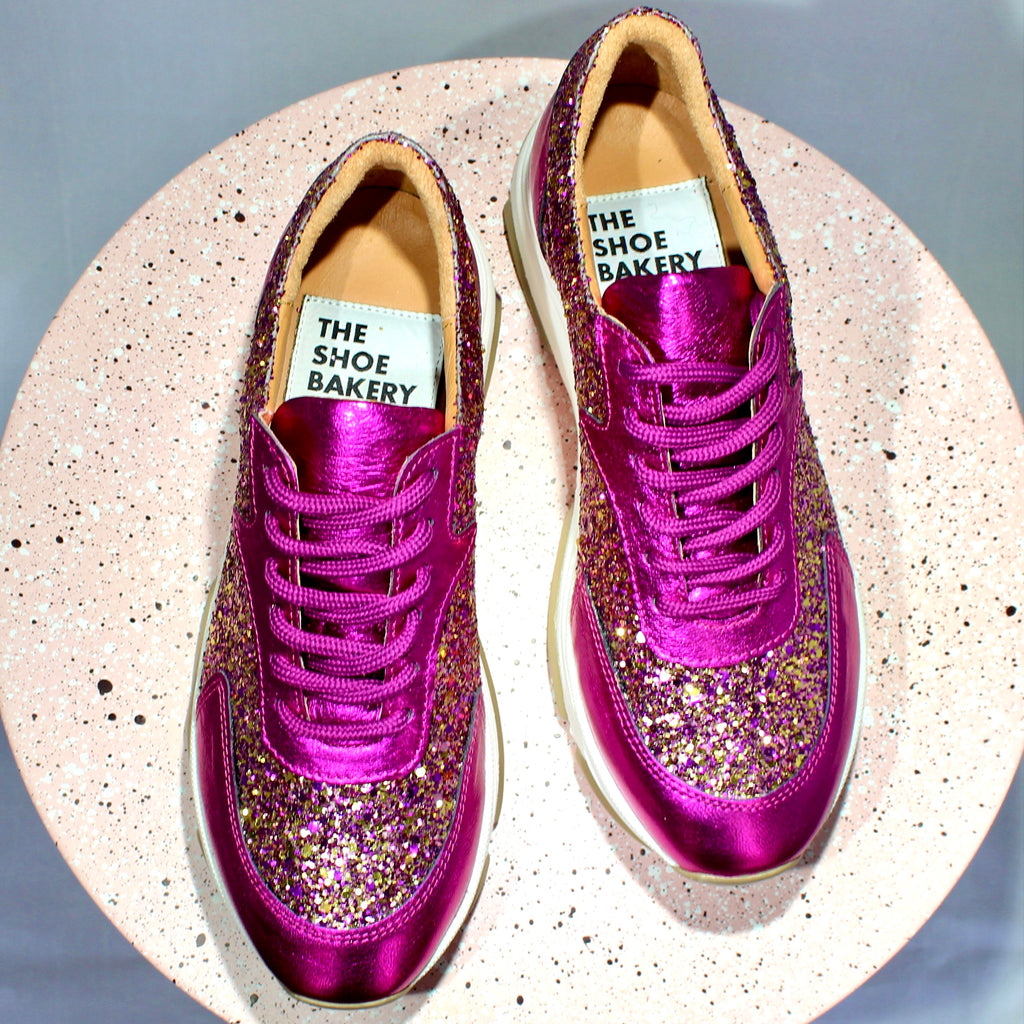 Poppy Sneaker - Cerise Glitter
